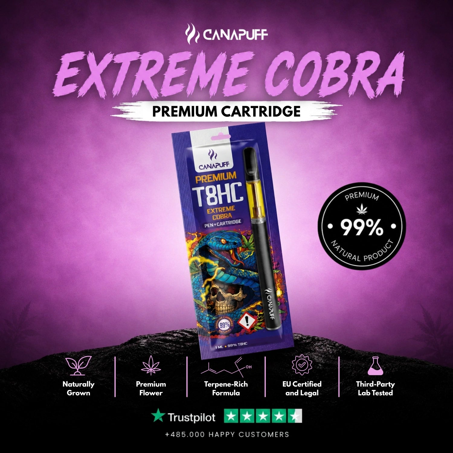 T8HC Pen+Kartusche Extreme Cobra 99%