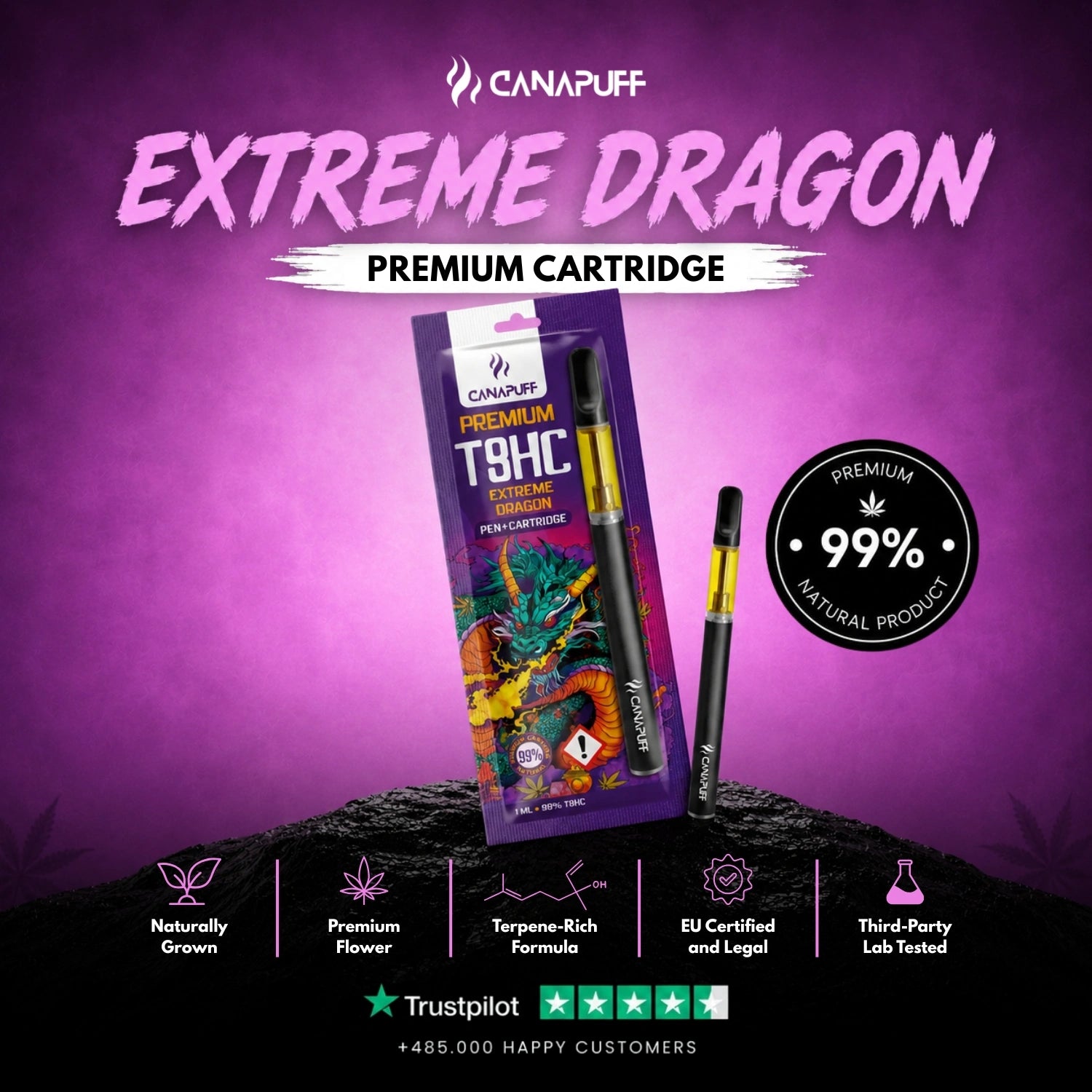 T8HC Pen+Kartusche Extreme Dragon 99%