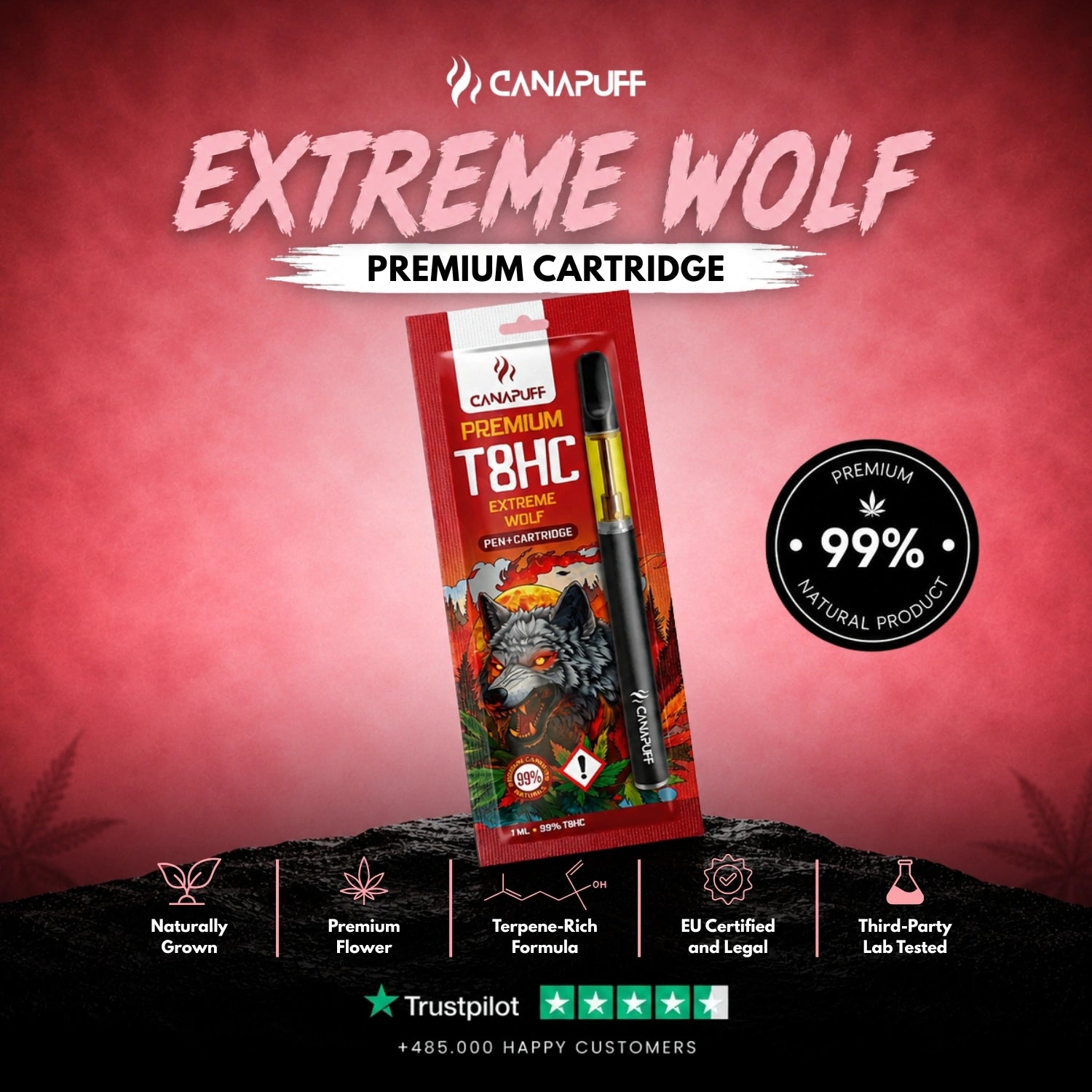T8HC Pen+Kartusche Extreme Wolf 99%