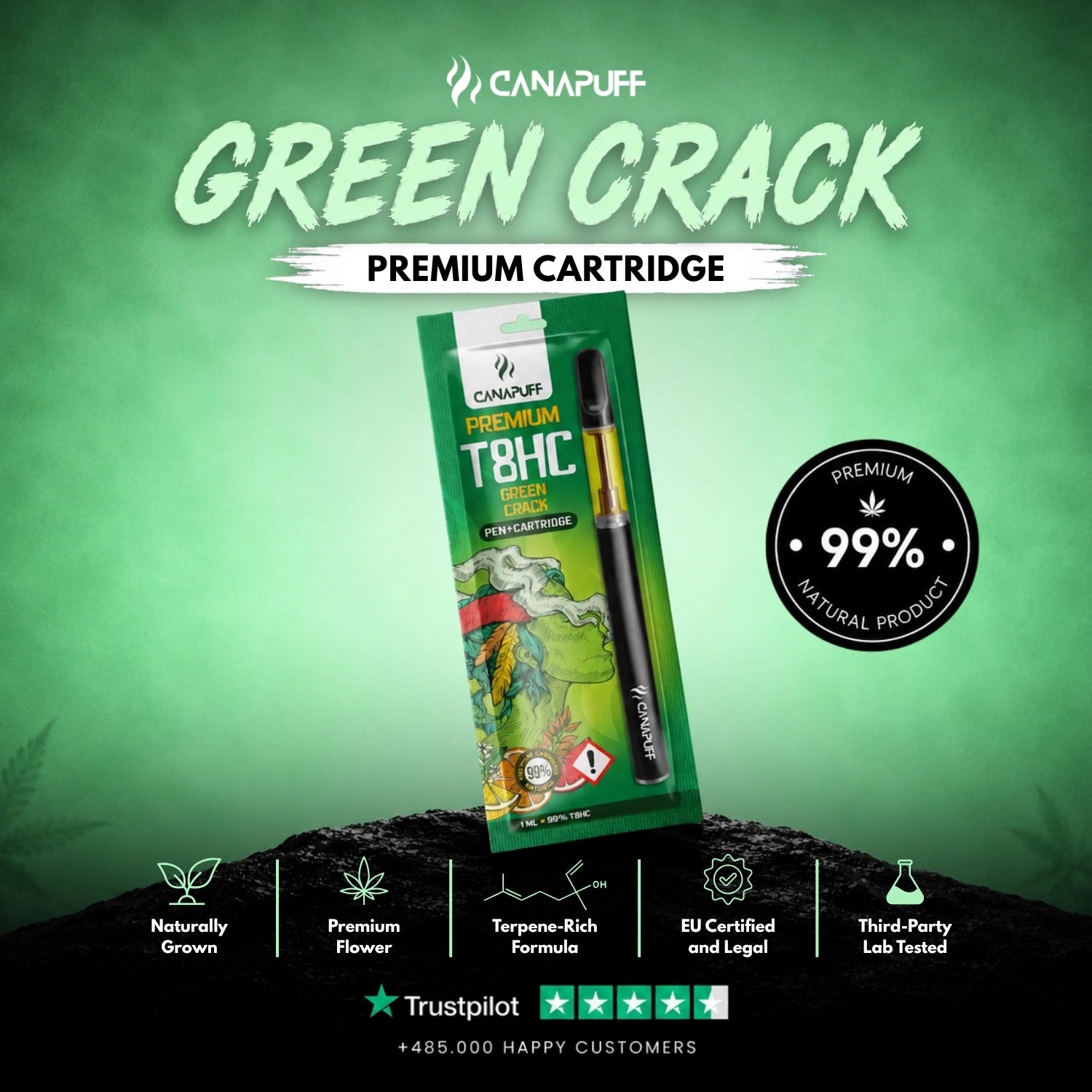 T8HC Pen+Kartusche Green Crack 99%