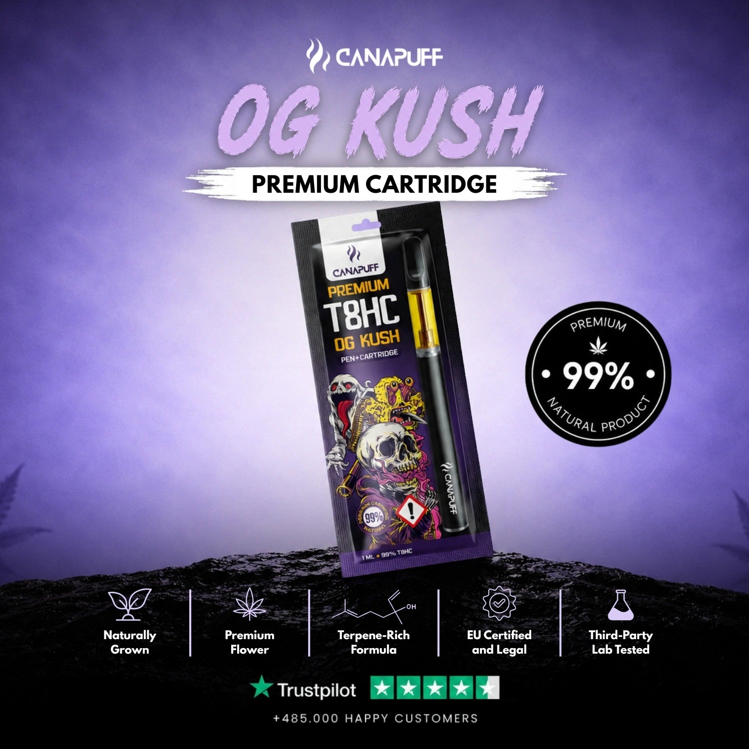 T8HC Pen+Kartusche OG Kush 99%