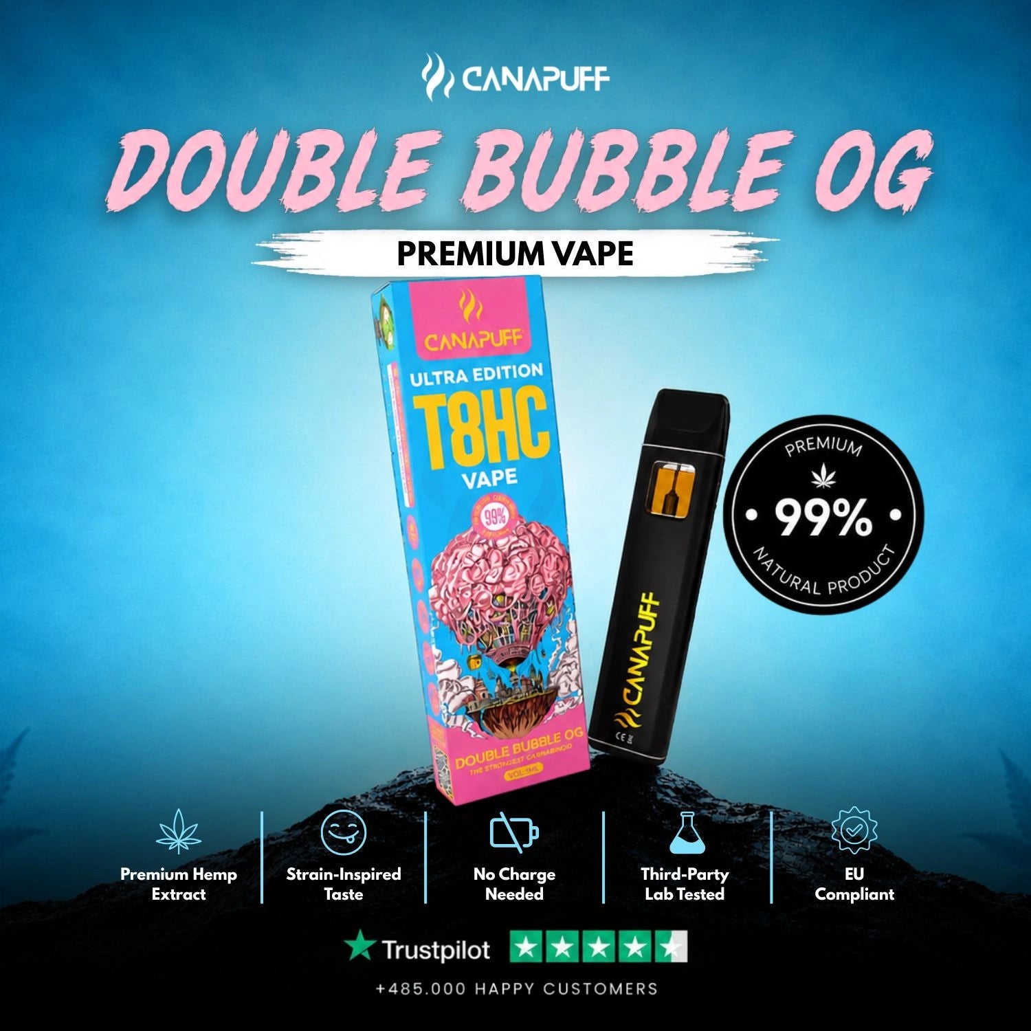 T8HC Vape Double Bubble Ultra Edition 99% 1ml