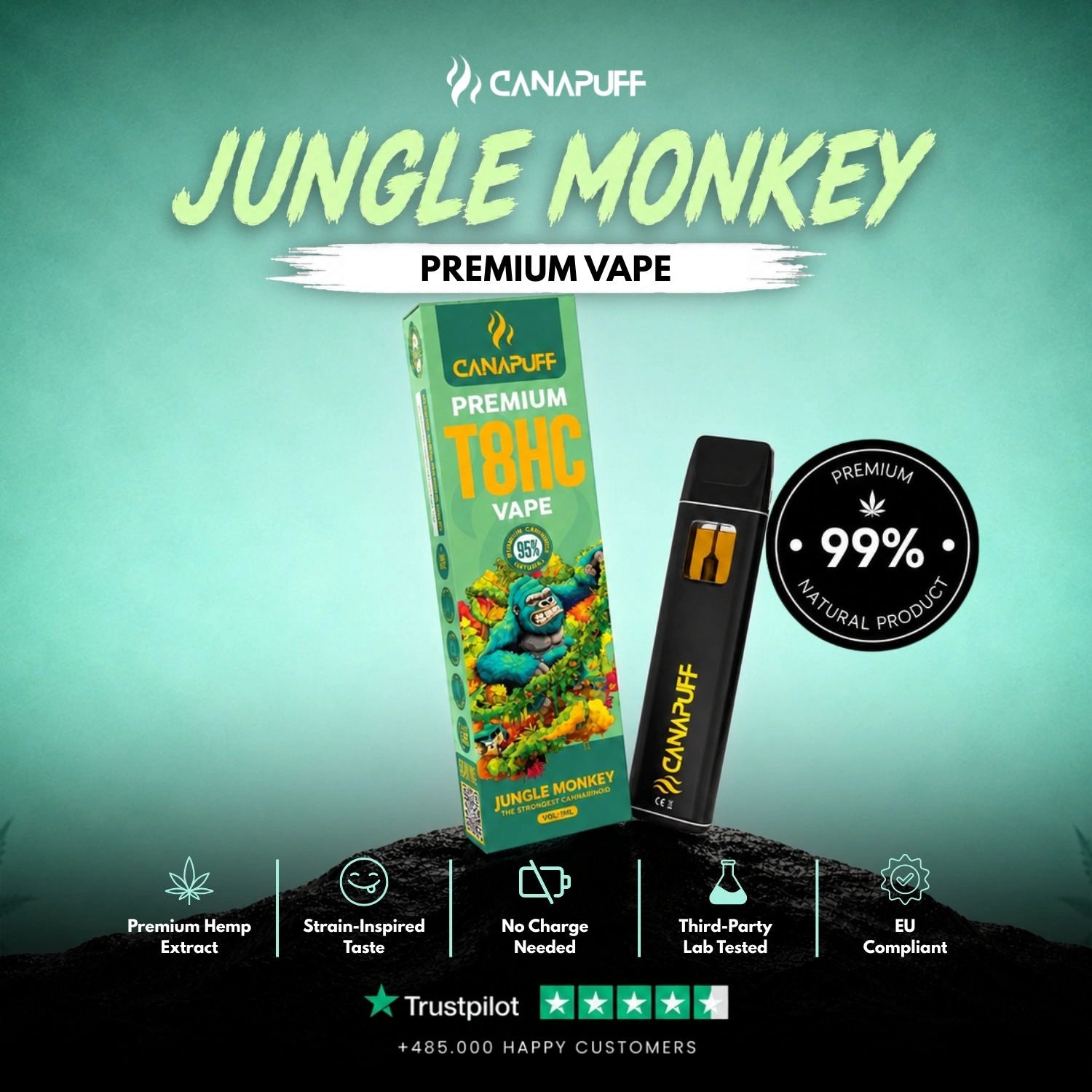 T8HC Vape Jungle Monkey 95 % 1 ml