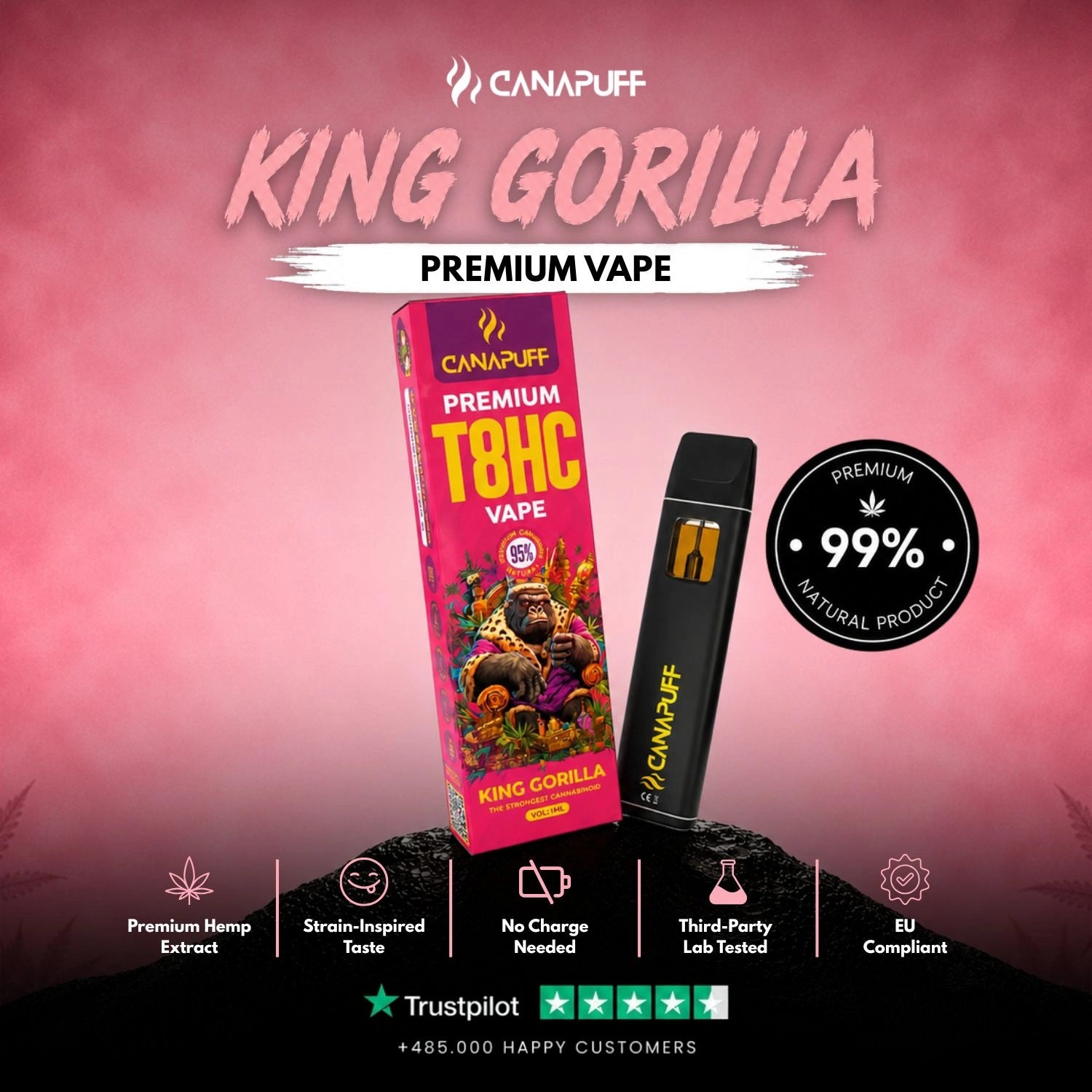 T8HC Vape King Gorilla 95 % 1 ml