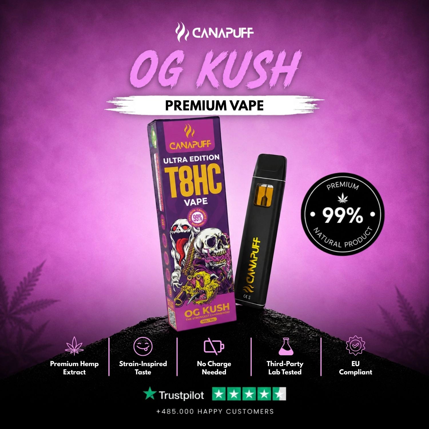 T8HC Vape OG Kush Ultra Edition 99% 1ml