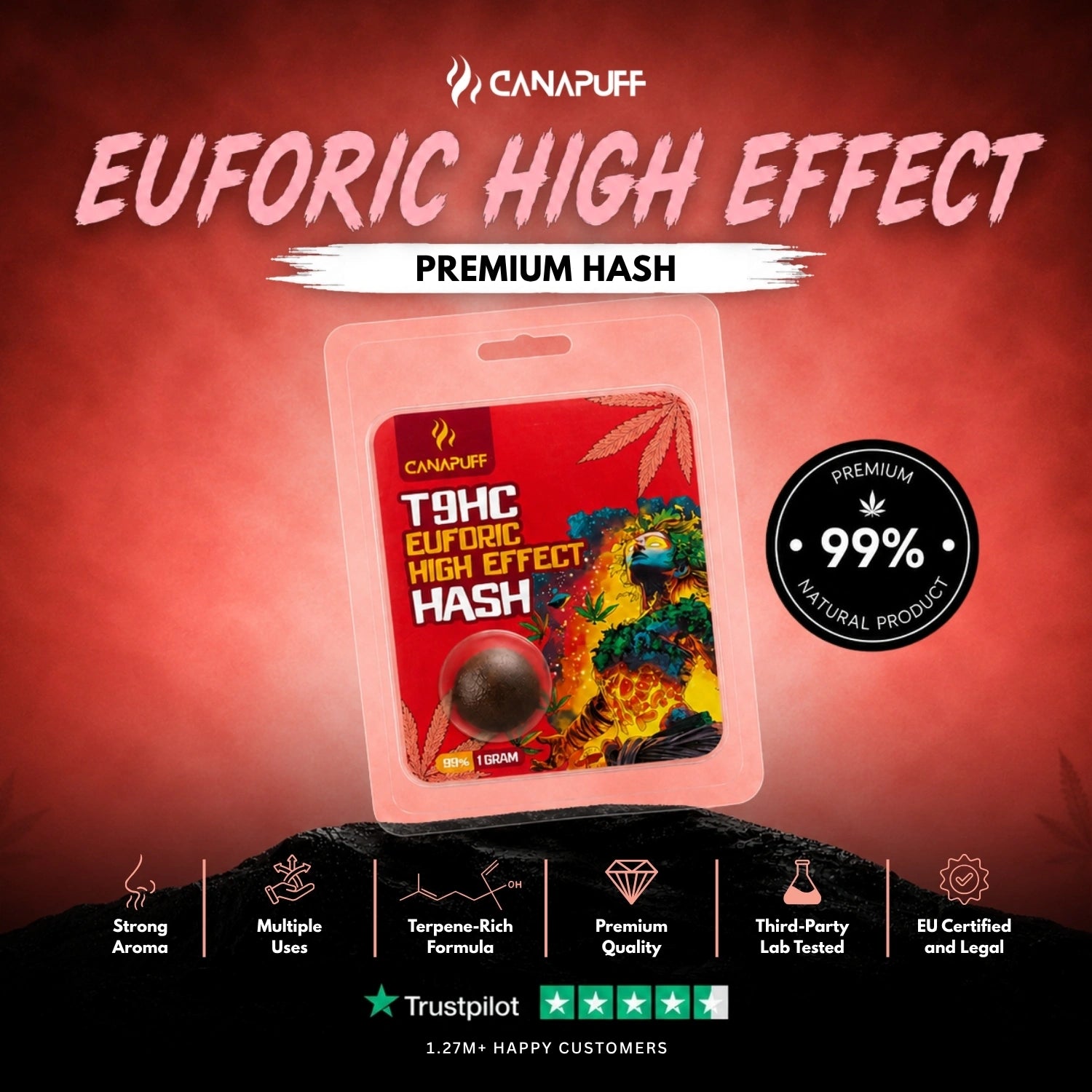 T9HC Hash Euforic High Effect 99%