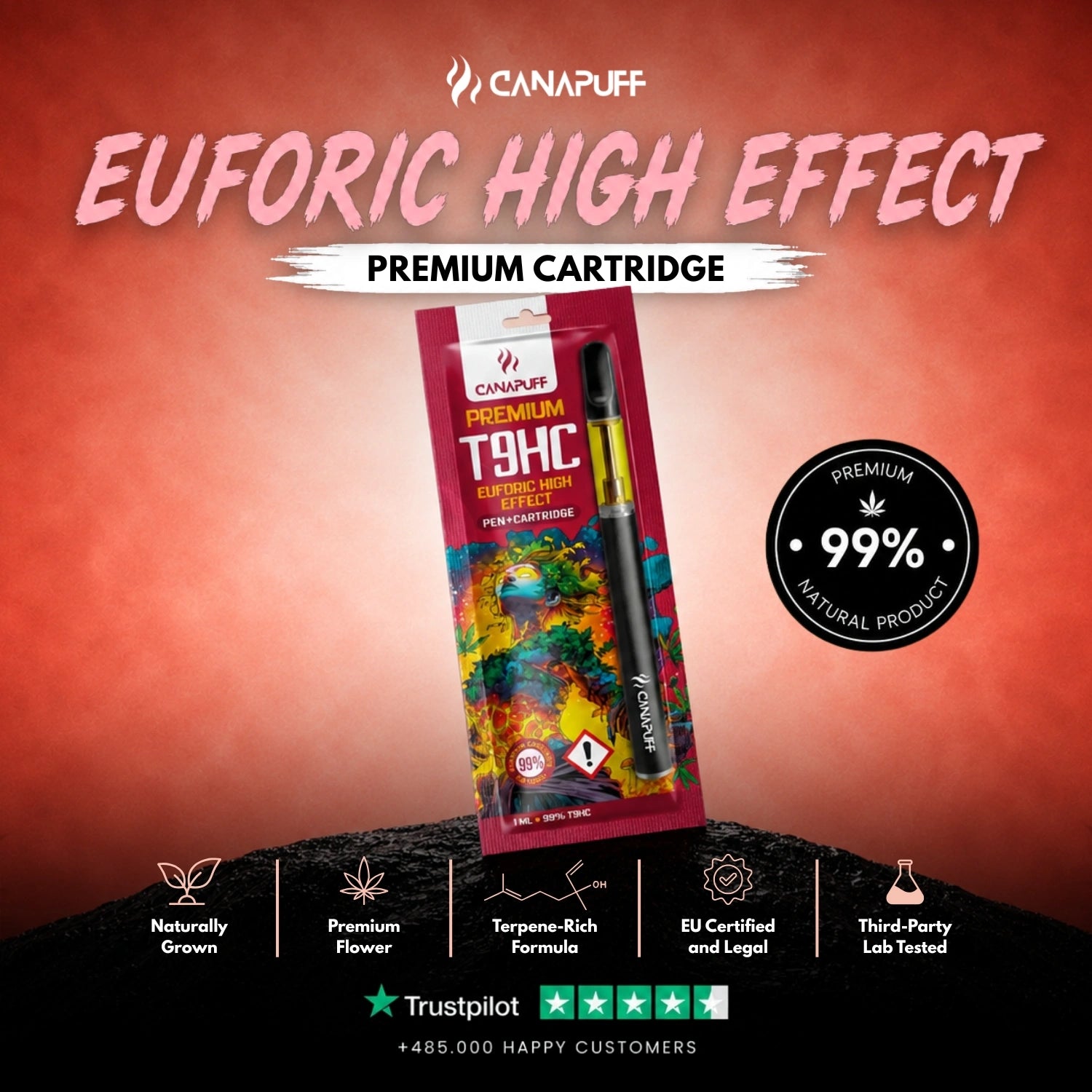 T9HC Pen+Kartusche Euforic 99%