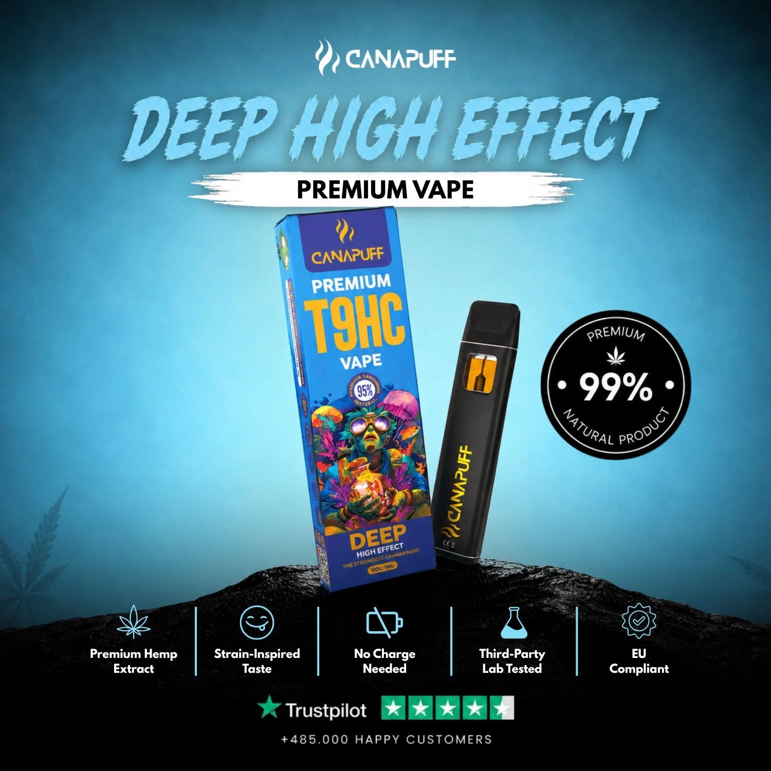 T9HC Vape Deep 95 % 1 ml