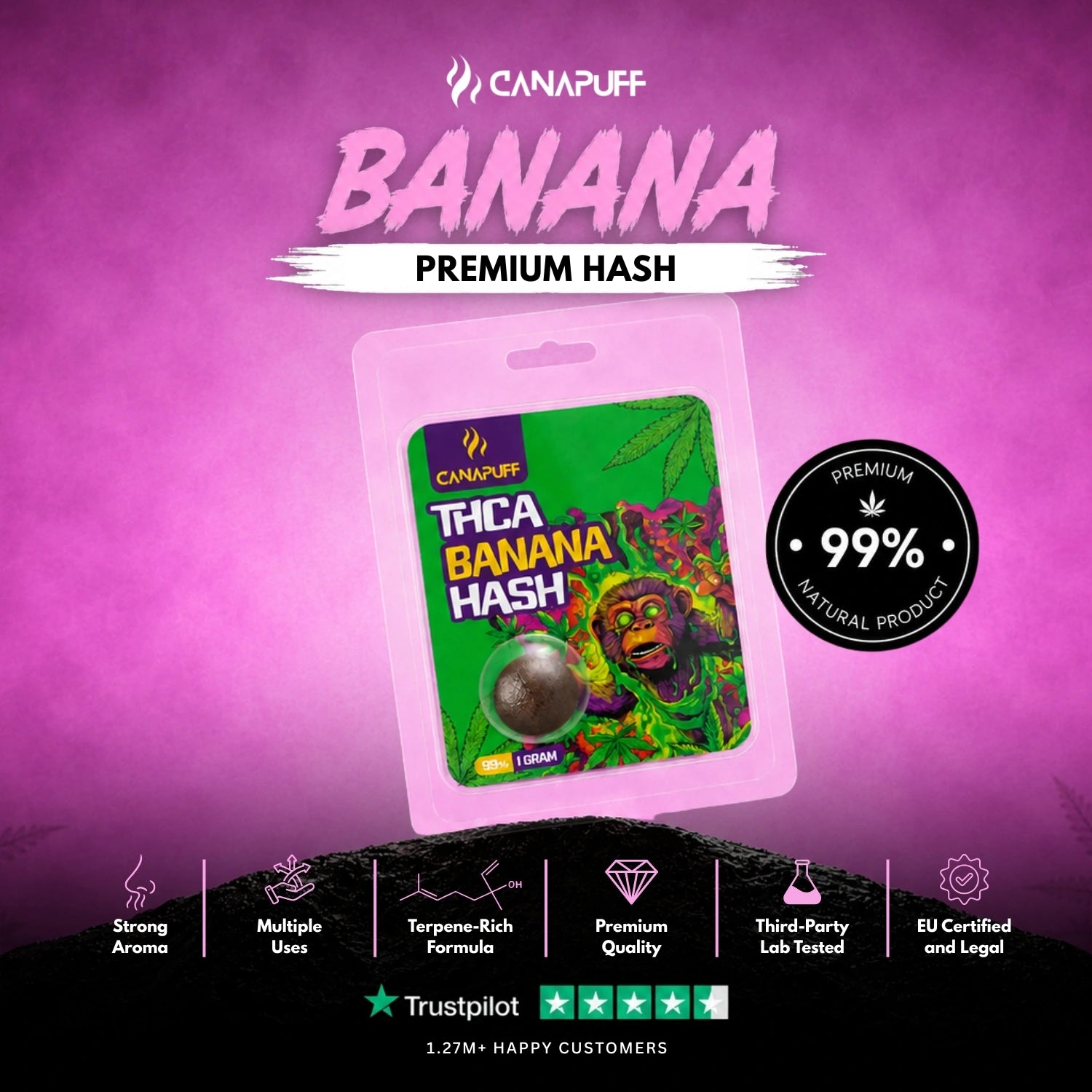 THCA Hash Banane 99% 1g