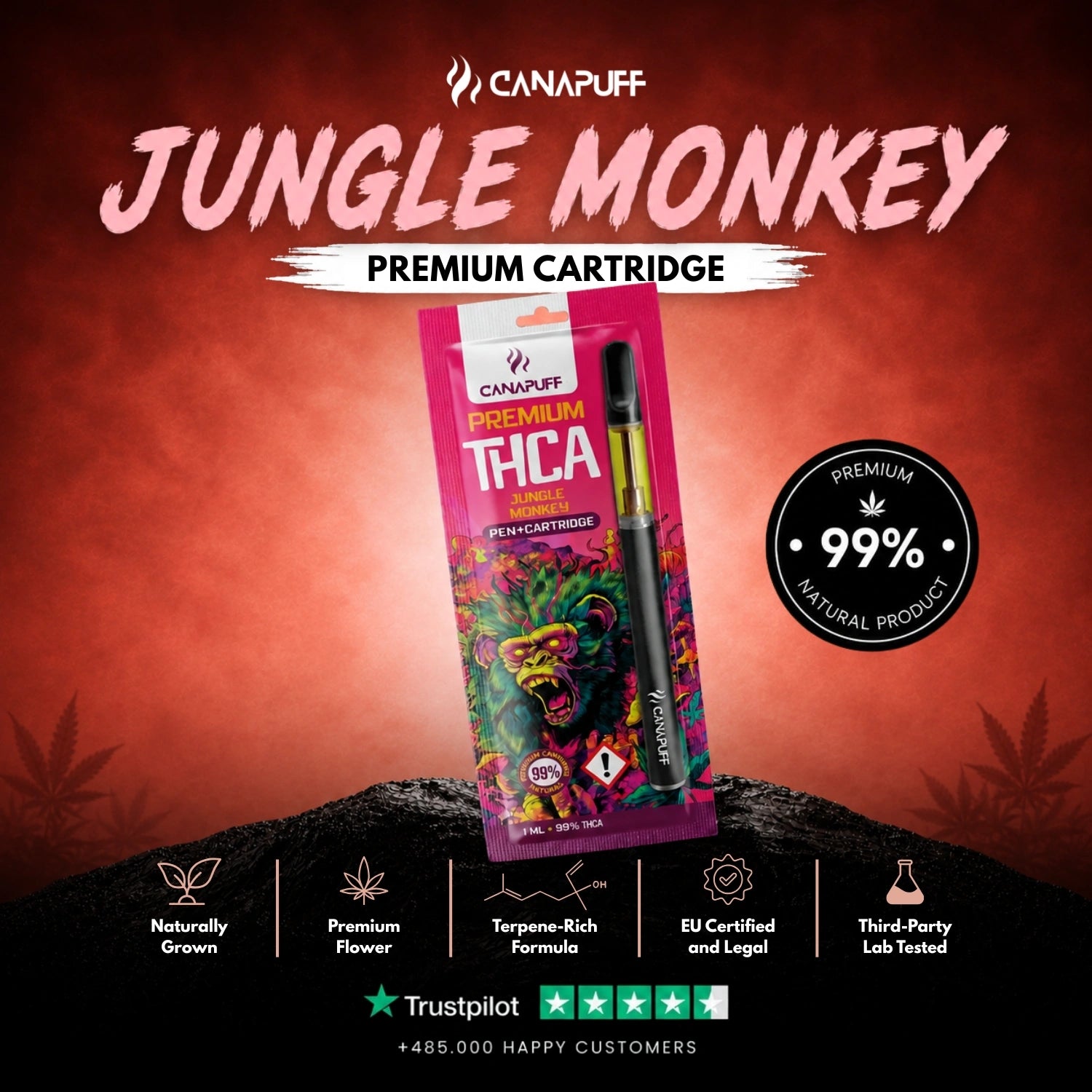 THCA Pen+Kartusche Jungle Monkey 99%