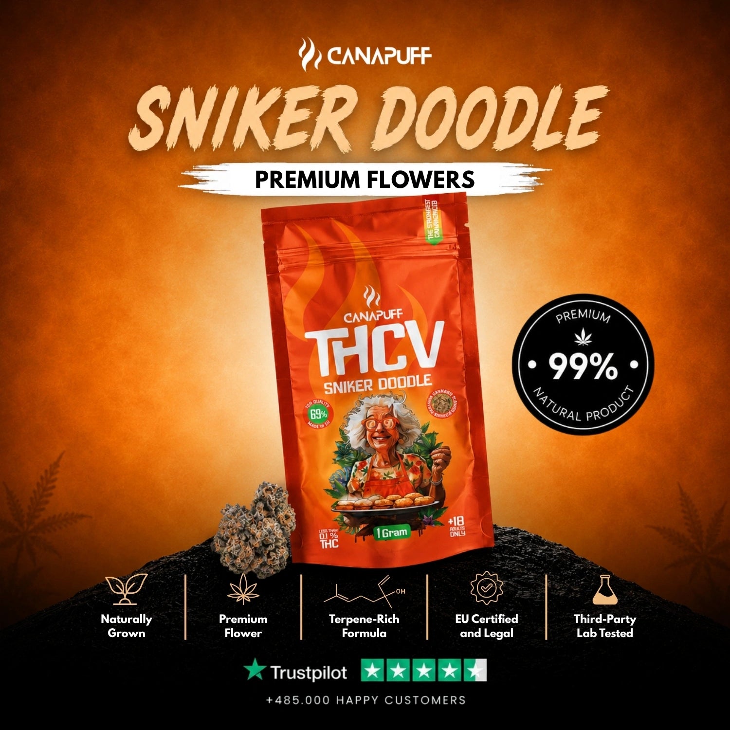 THCv Blüten Sniker Doodle 69%