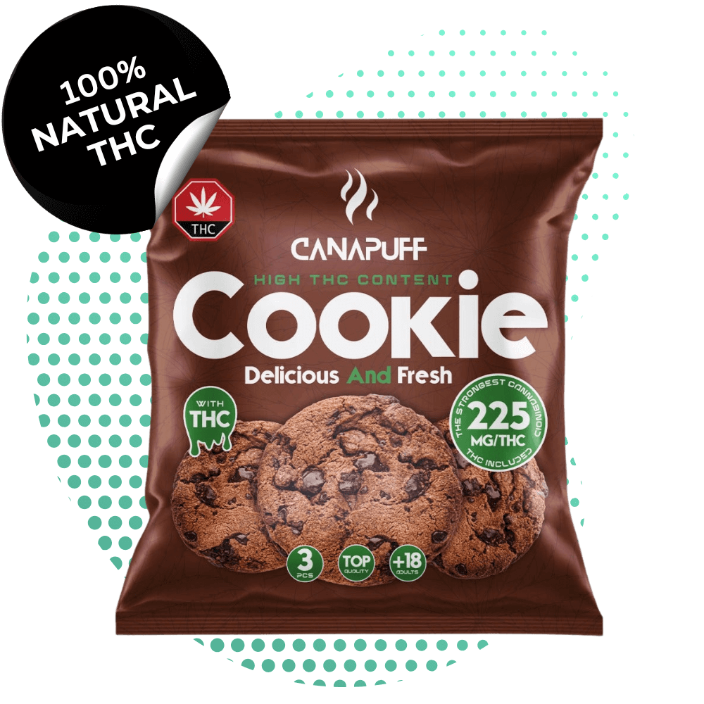 Canapuff THC-infused cookie pack, 225mg THC, delicious and fresh