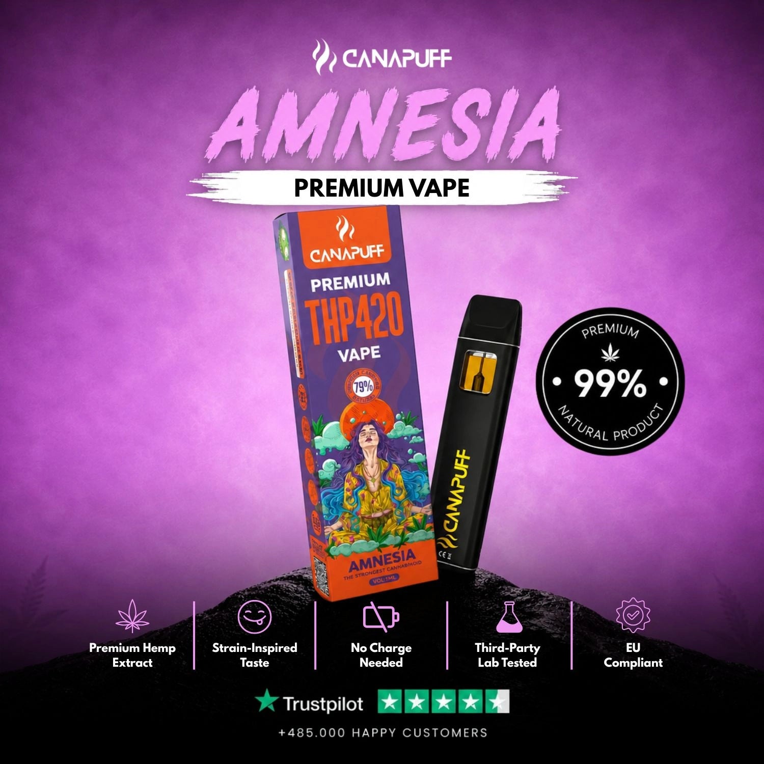 THP420 Vape Amnesia 79 % 1 ml
