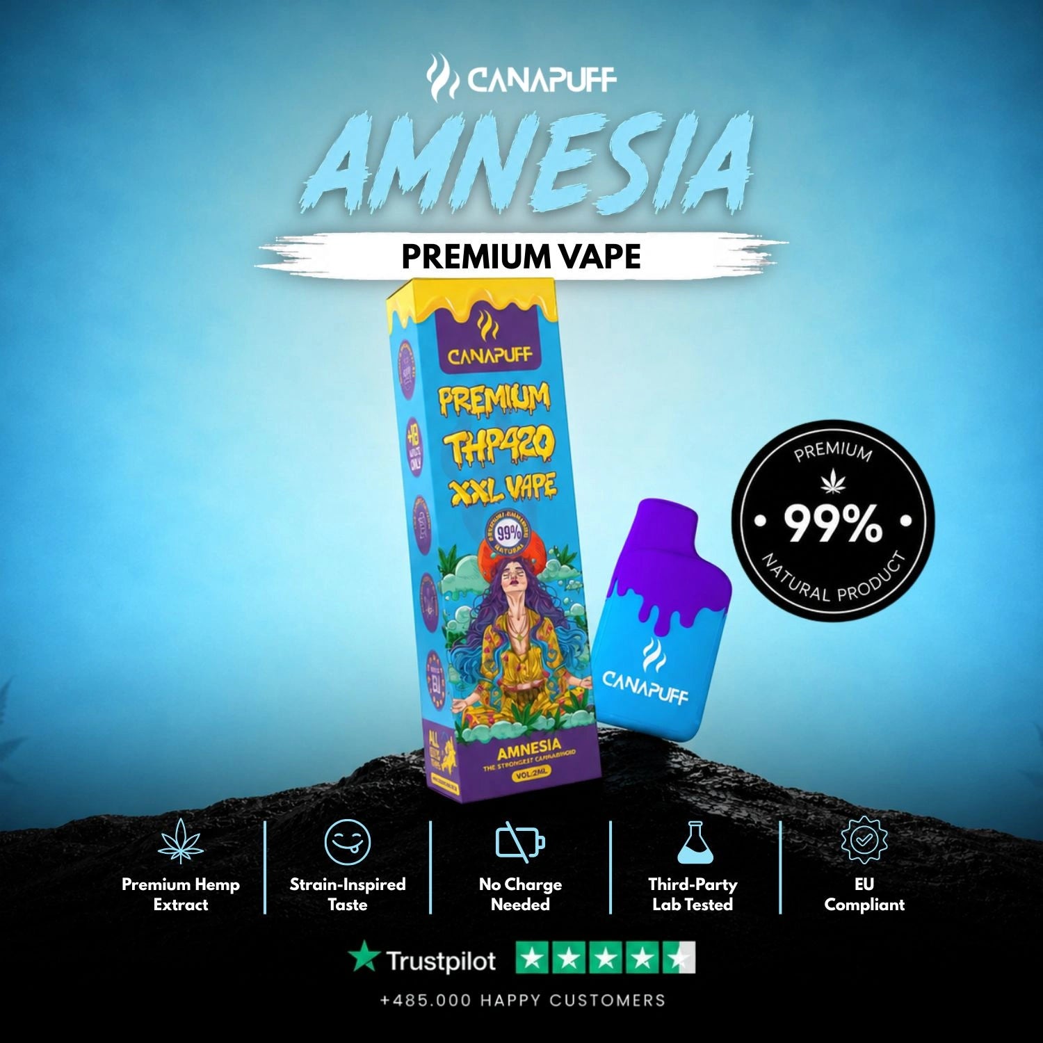 THP420 Vape Amnesia 99 % 2 ml
