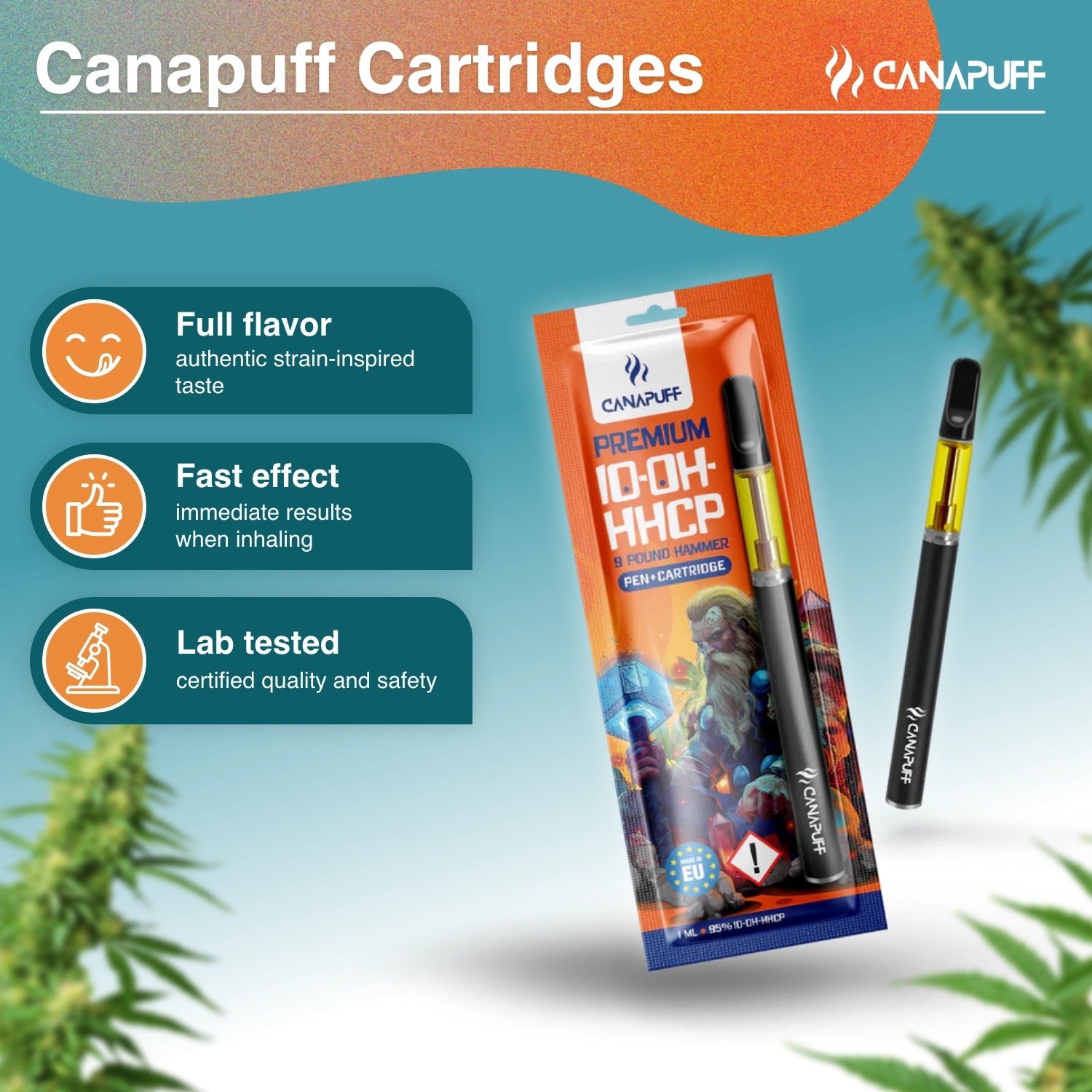 Canapuff - 9 Pound Hammer - 10-OH-HHCP 95% - Pen+Kartusche