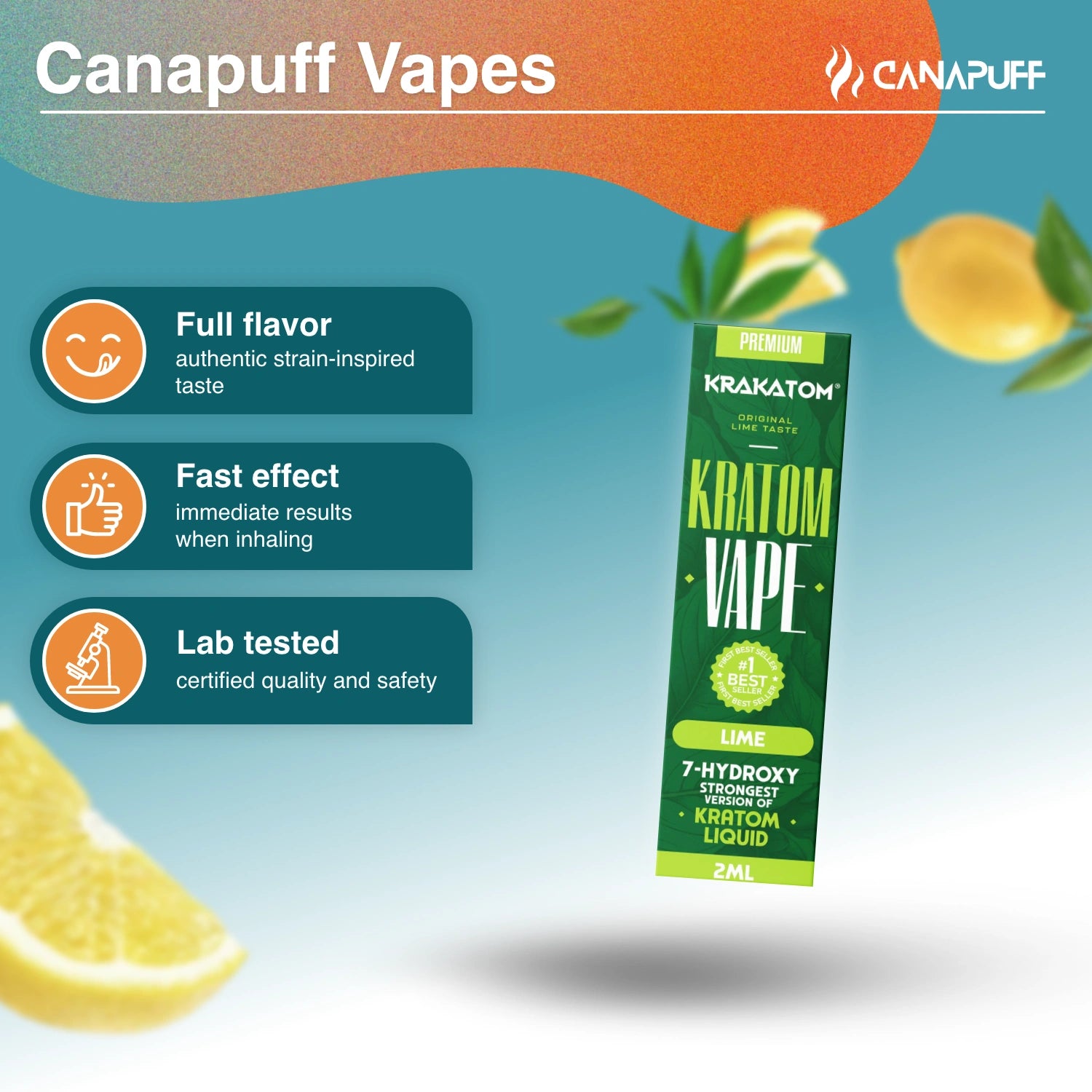 Krakatom - 7-Hydroxy Kratom Vape - Lime