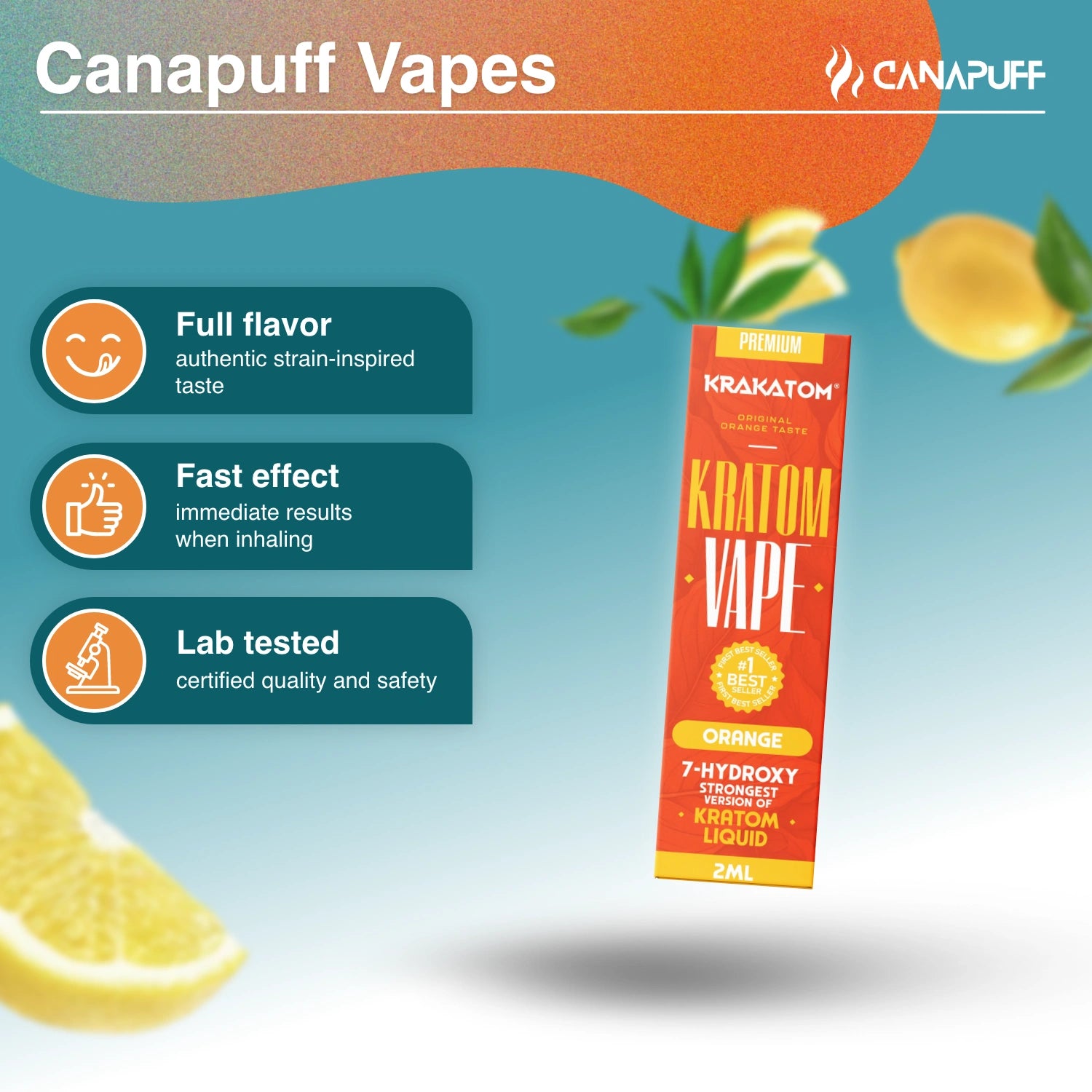 Krakatom - 7-Hydroxy Kratom Vape - Orange