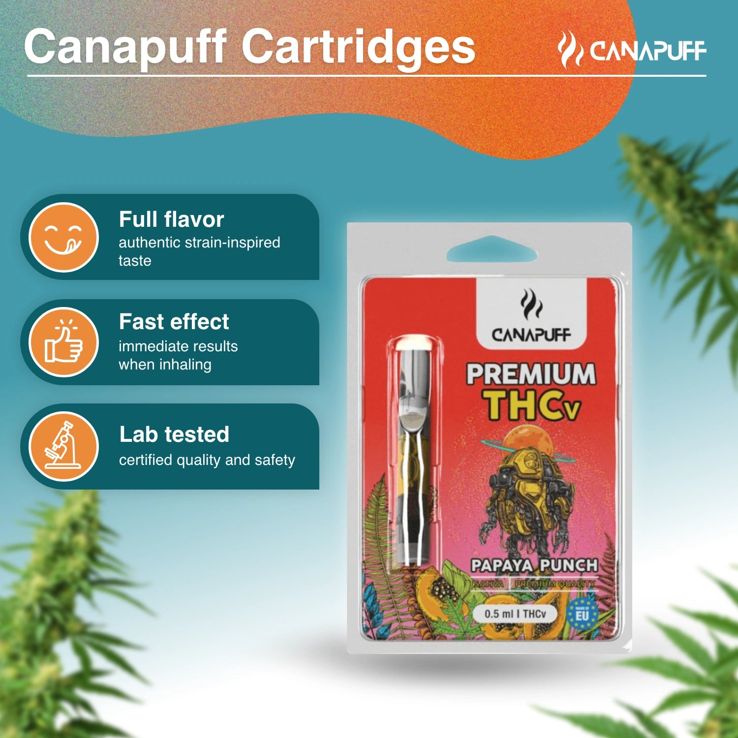 Canapuff - Papaya Punch - THCv 79% - Kartusche