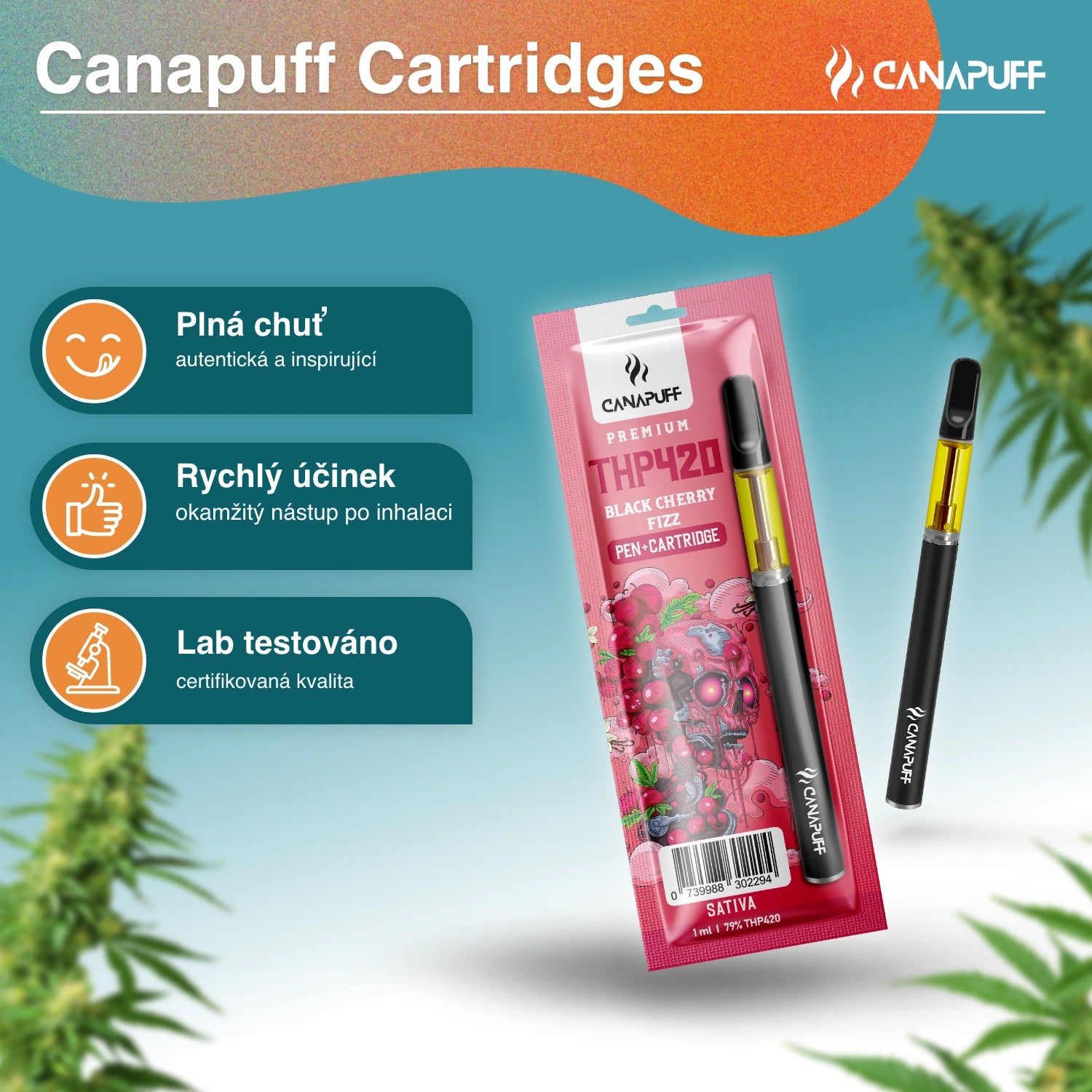 Canapuff - Black Cherry Fizz - THP420 79% - Pen+Kartusche