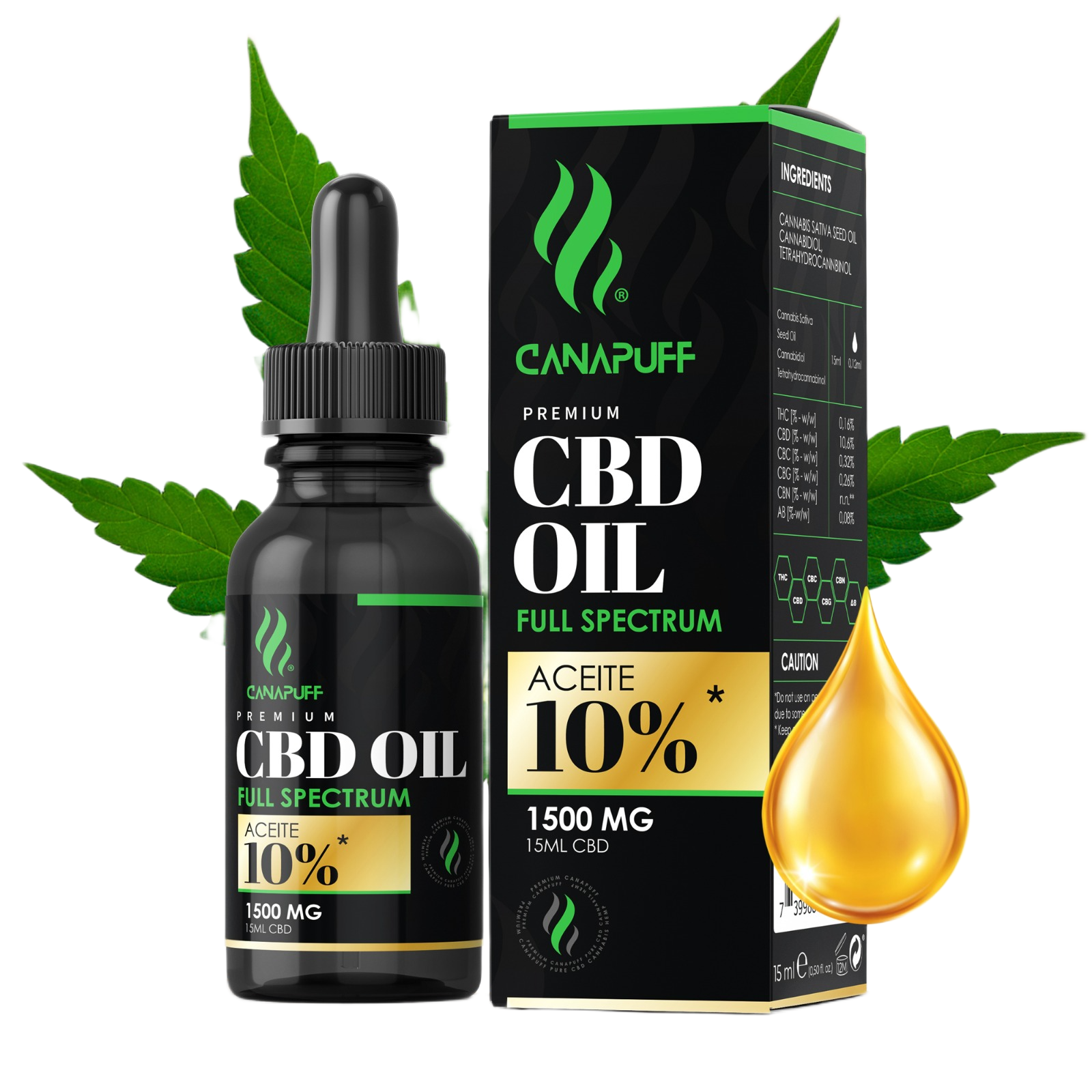 CBD Vollspektrum-Öl 10 % 15 ml