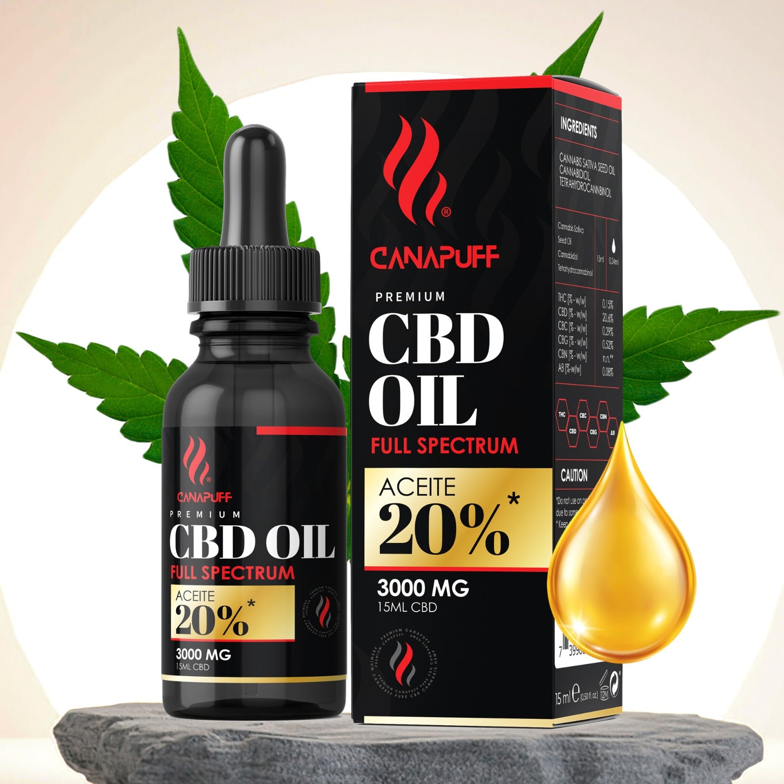 Canapuff - CBD Öl - Full Spectrum - 20% - 15ml