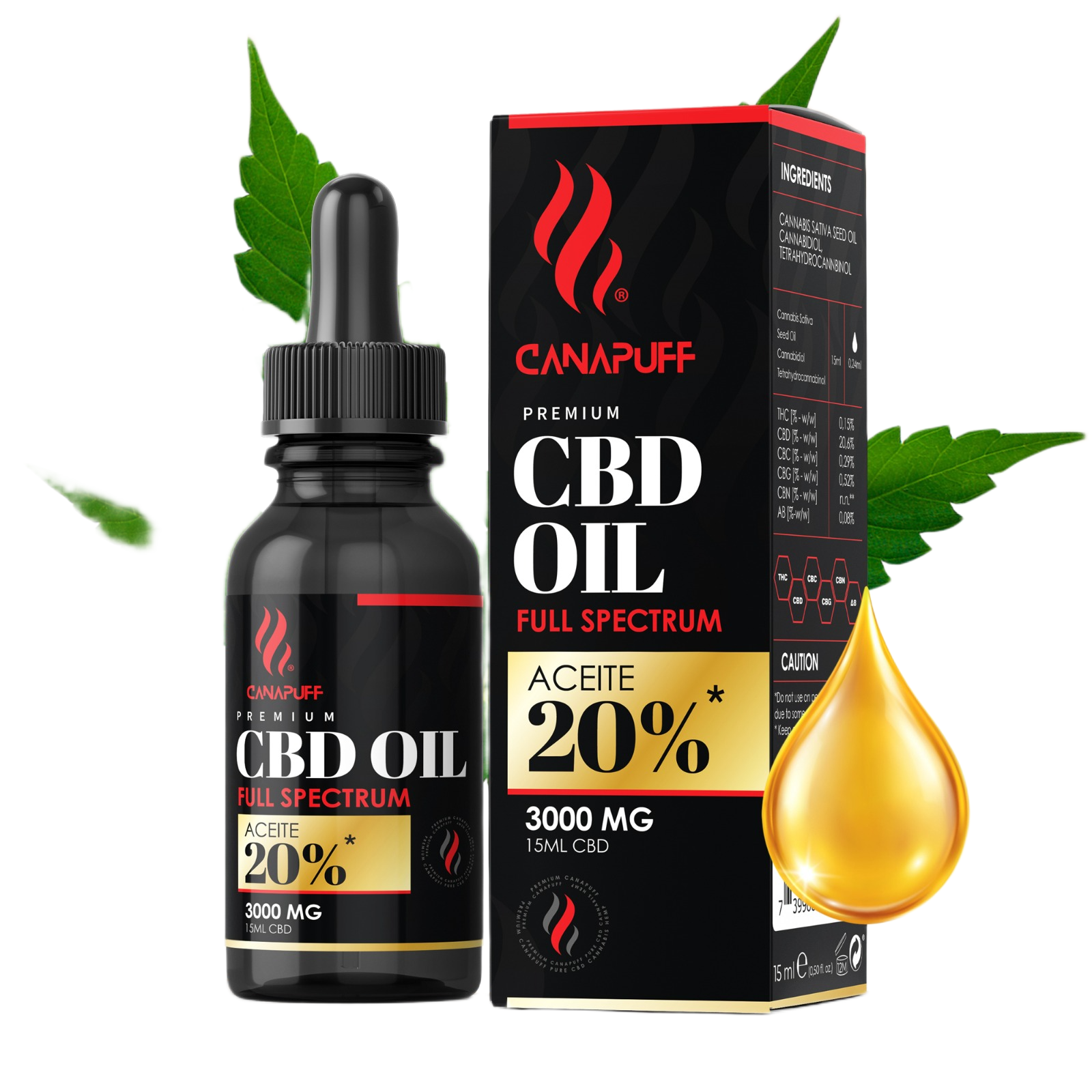 CBD Vollspektrum-Öl 20 % 15 ml