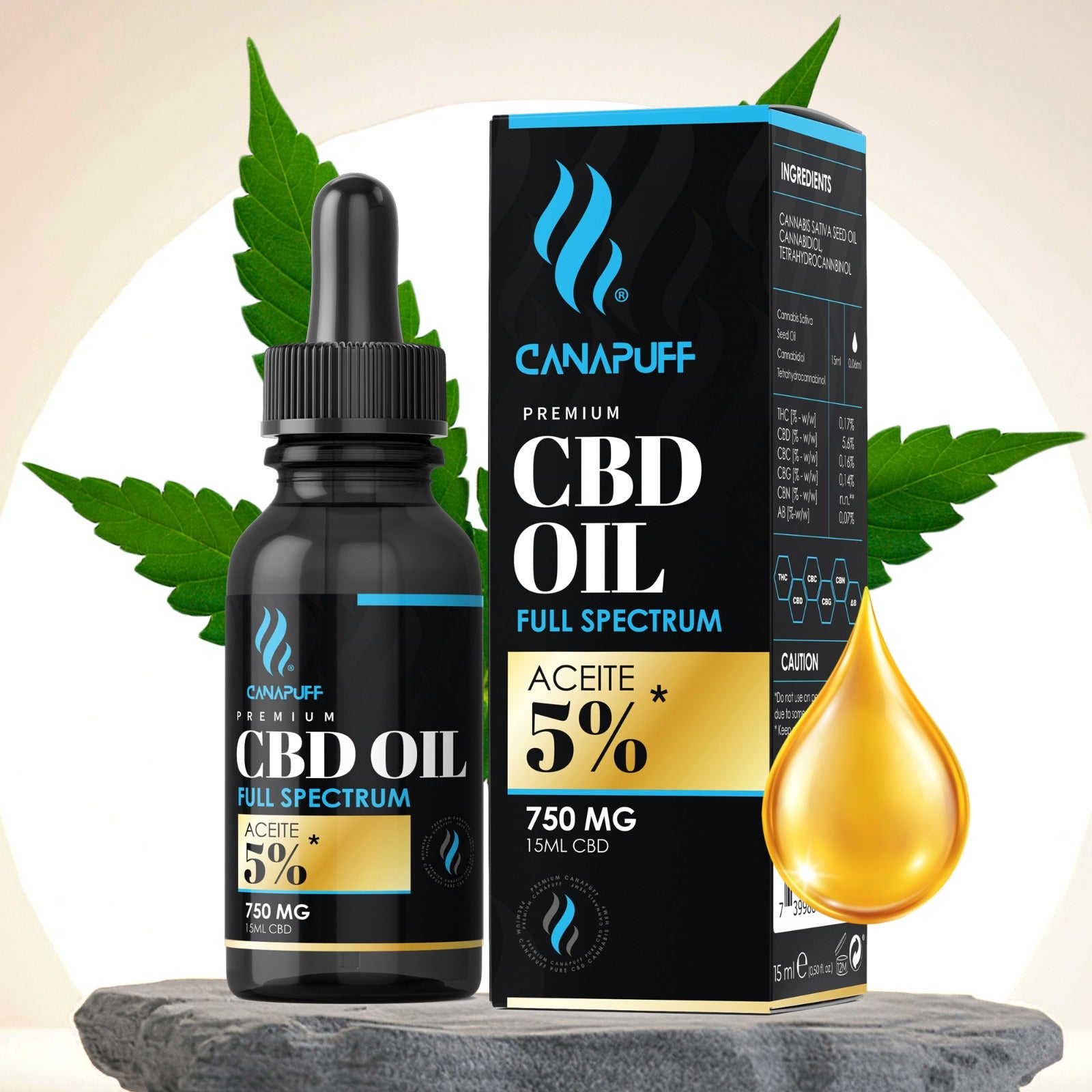 Canapuff - CBD Öl - Full Spectrum - 5% - 15ml
