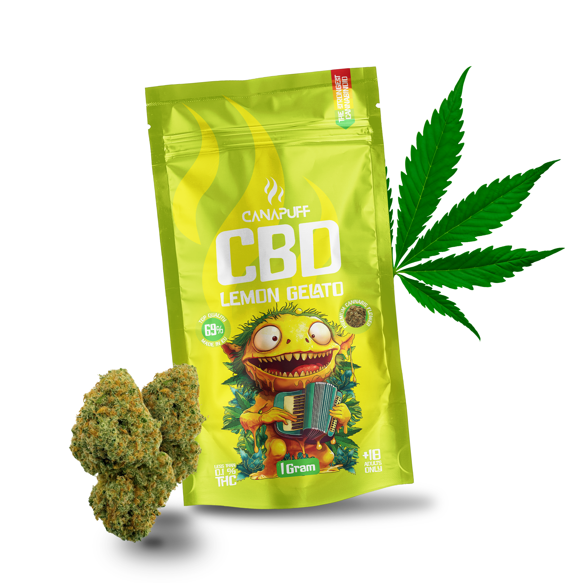 Canapuff - Lemon Gelato 69% - CBD Blüten