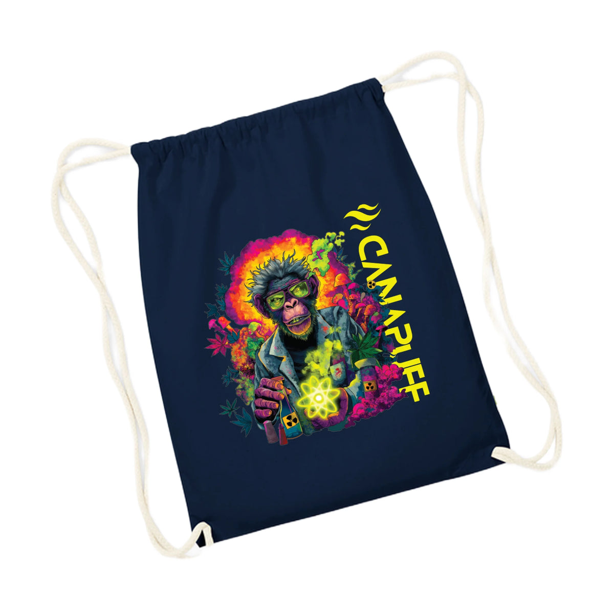 Canapuff Drawstring Bag – Atomic Monkey – Blue