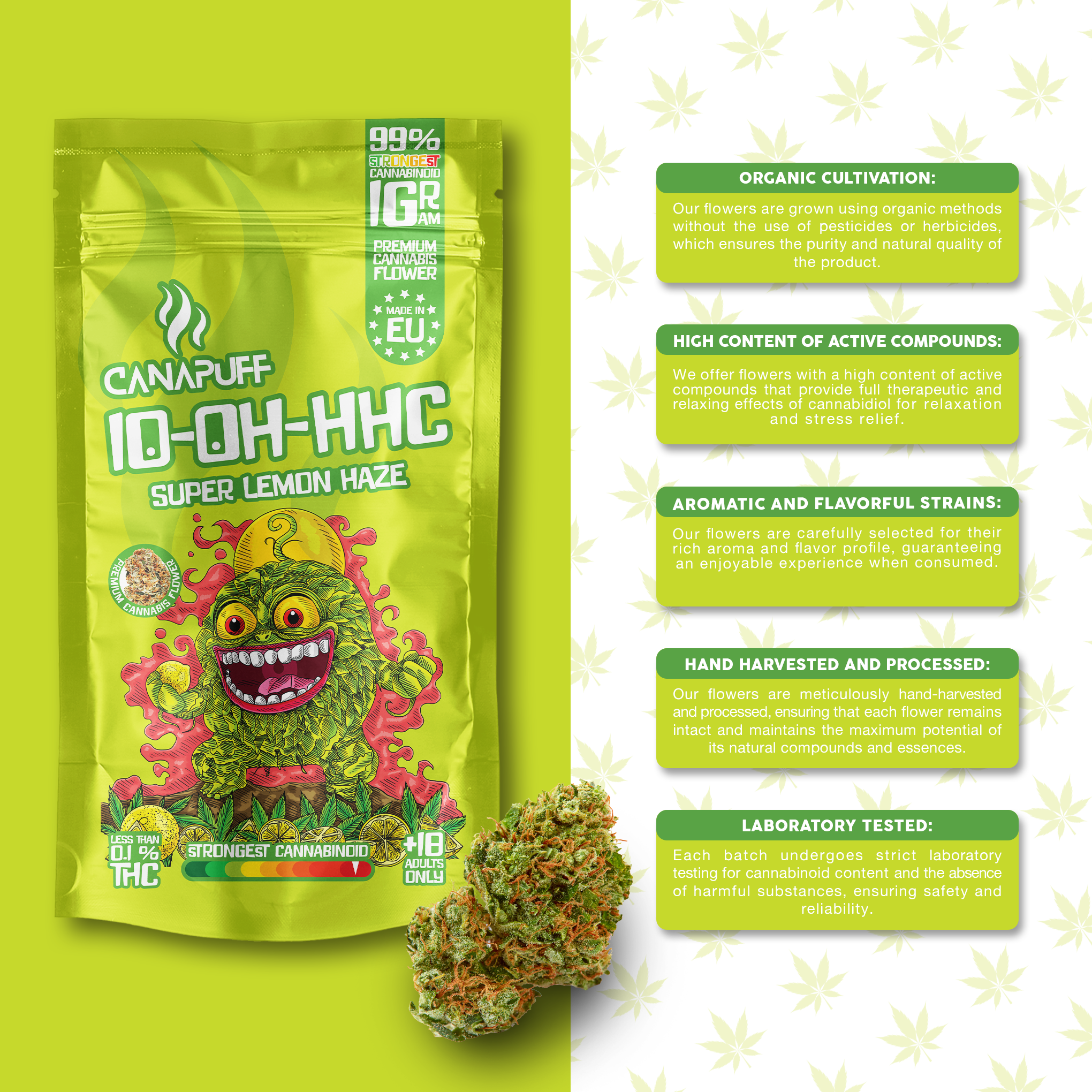 Canapuff - Super Lemon Haze 99% - 10-OH-HHC Blüten